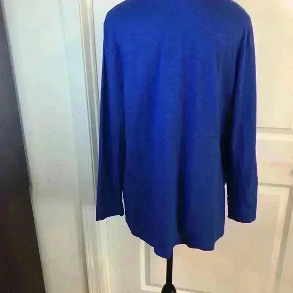 Chicos The Ultimate Tee Size 2 Large Women’s Blue Open Front Blazer Modal Blend - Picture 2 of 5